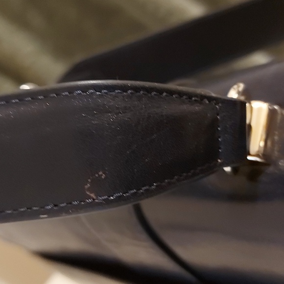 Brahmin Medium Francine Navy Blue Topsail Genuine Leather Handbag - Picture 6 of 12